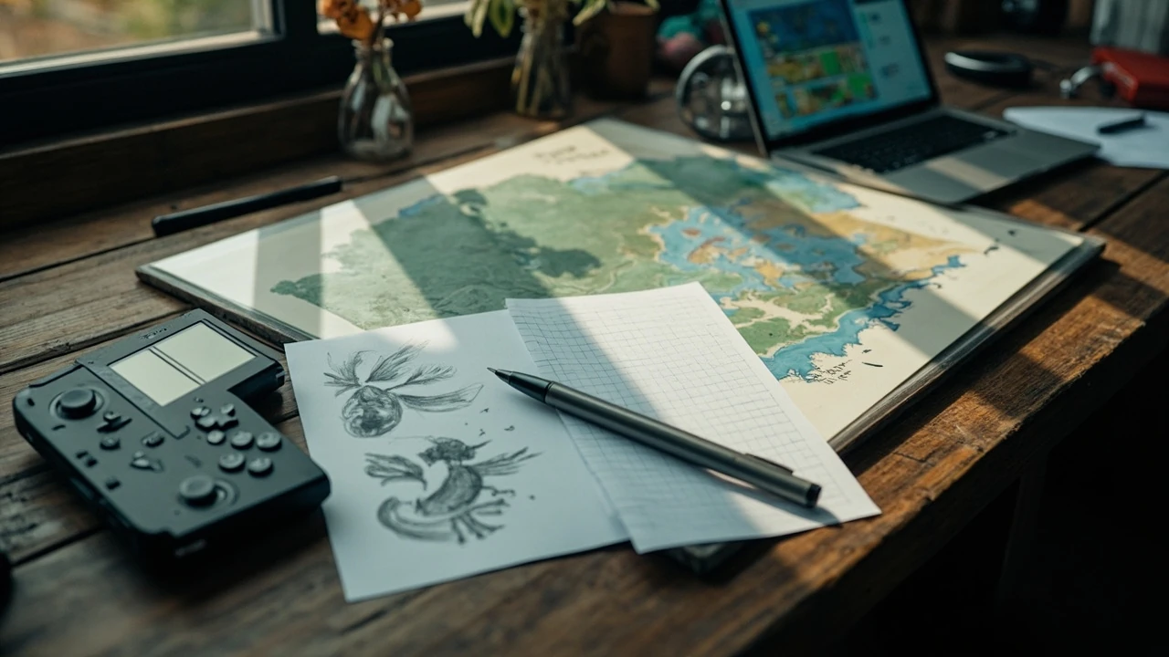 Johto Pokémon region map and developer design notes